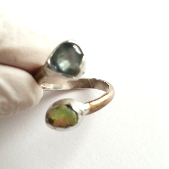 Free People Handcrafted Double Stone Wrap Ring - Picture 4 of 5